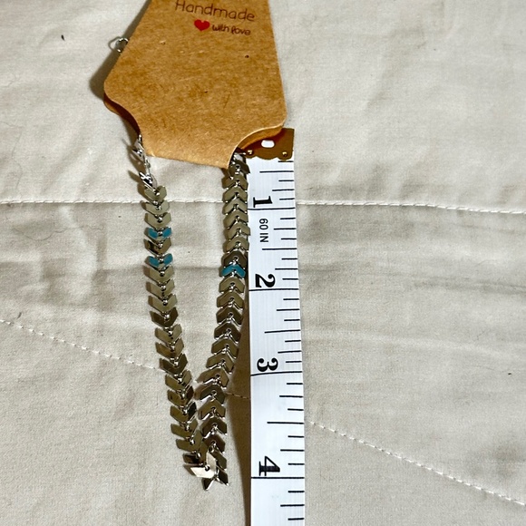 2/$20 Silver Arrow or Fish Scale link bracelet/anklet w/extension chain - Picture 4 of 14